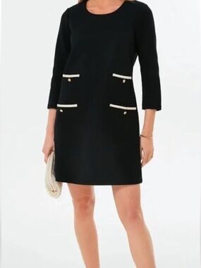 Tuckernuck Classic Black Shift Dress with Contrast Trim